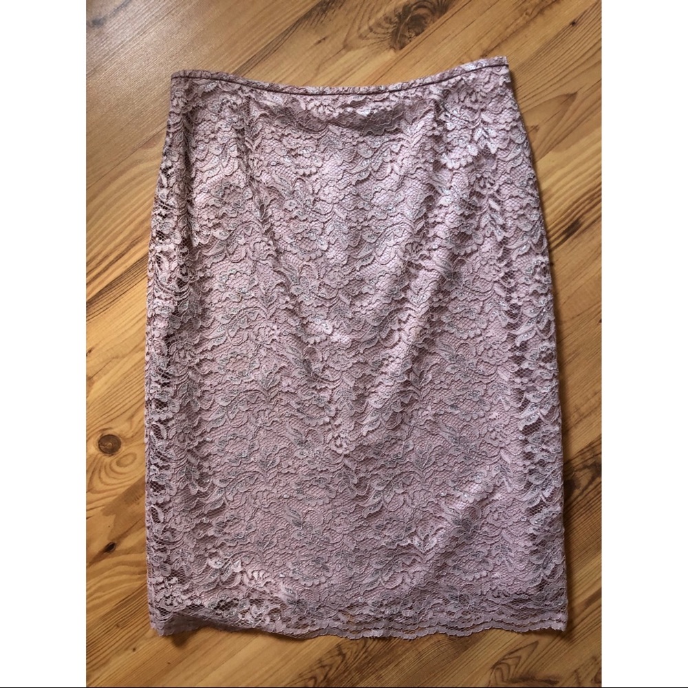 Dusty rose lace sparkle skirt